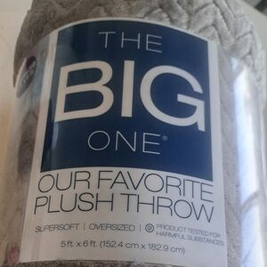 Gray Plush Throw Blanket